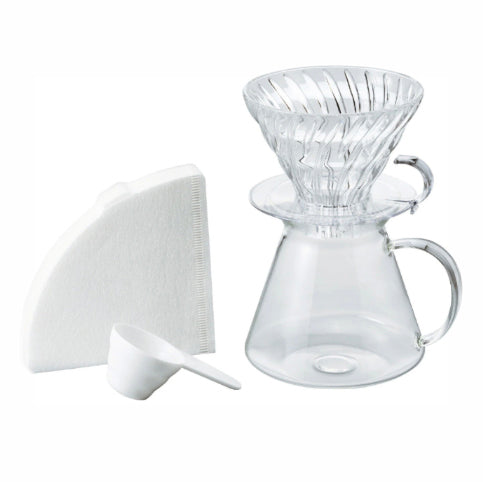 "SIMPLY HARIO" V60 GLASS COFFEE BREWING KIT 600ml