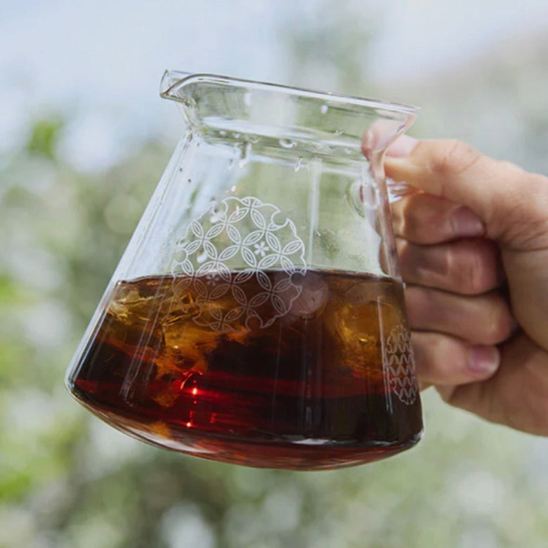 "AYA" COFFEE GLASS SERVER SHIPPOU PATTERN 600ml