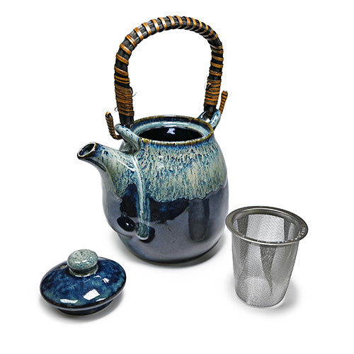TEAPOT W/ WOODEN HANDLE/STRAINER 16oz