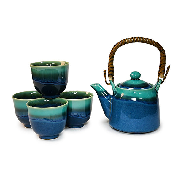 TEA SET W/ WOODEN HANDLE/STRAINER  16oz