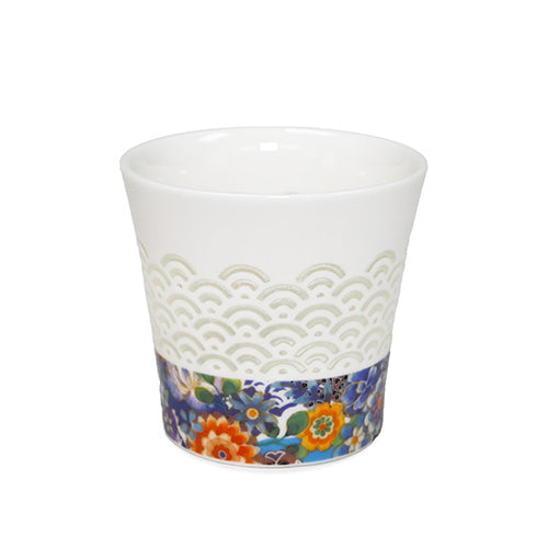 WHITE FLORAL TEACUP - 10oz