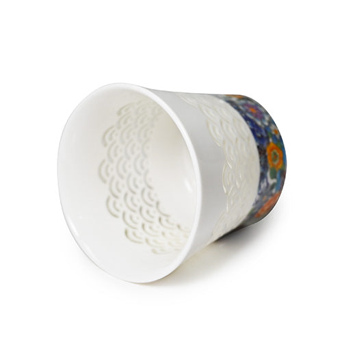 WHITE FLORAL TEACUP - 10oz