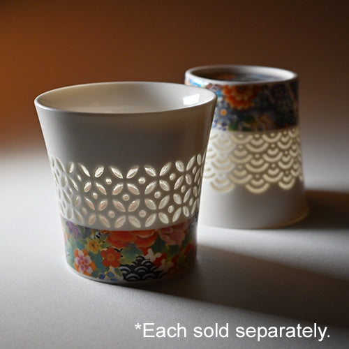 WHITE FLORAL TEACUP - 10oz