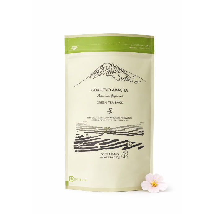 GOKUZYO ARACHA - HIGH GRADE, UNREFINED PREMIUM GREEN TEA – 50 Teabags (100g)