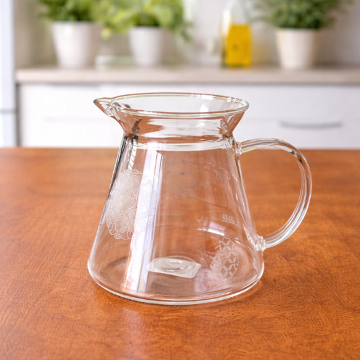 "AYA" COFFEE GLASS SERVER SHIPPOU PATTERN 600ml